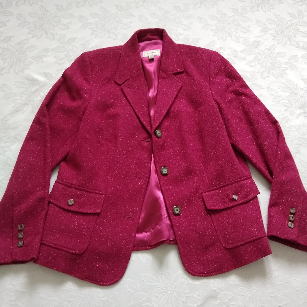 Flecked wool silk riding jacket